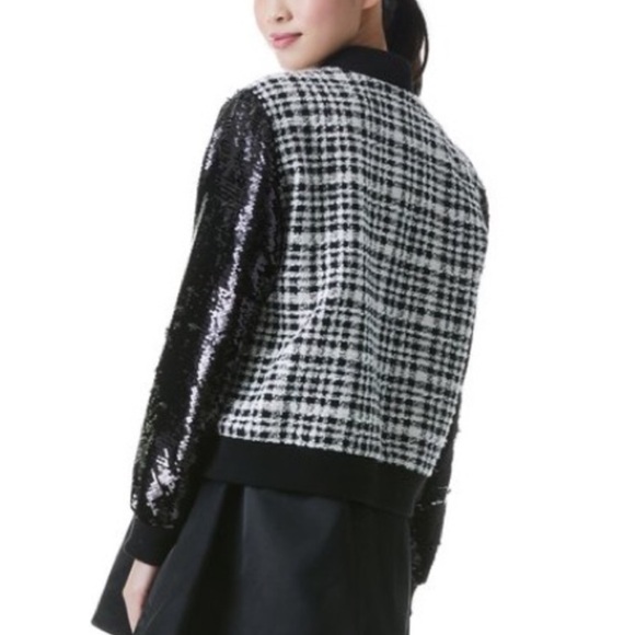 Alice & Olivia Felisa sequin bomber jacket - Picture 2 of 16
